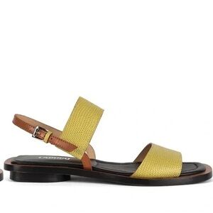 LABUCQ Charlie Green Lizard Embossed Leather Slingback Sandal Size 40 9.5/10